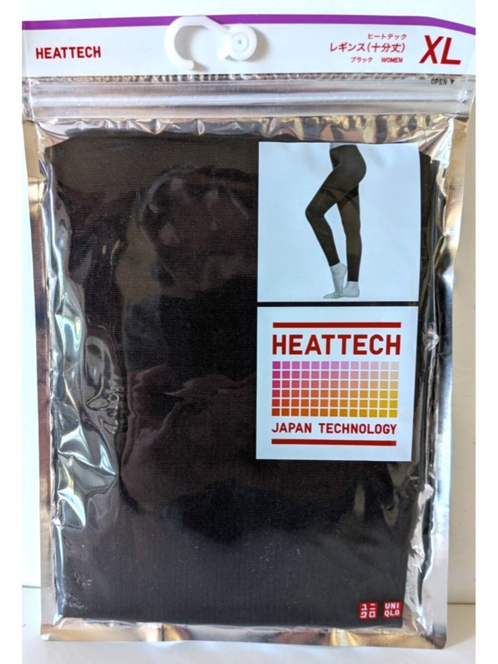New Uniqlo Heattech Japan Technology Women's Leggings Black Full Length Knit XL